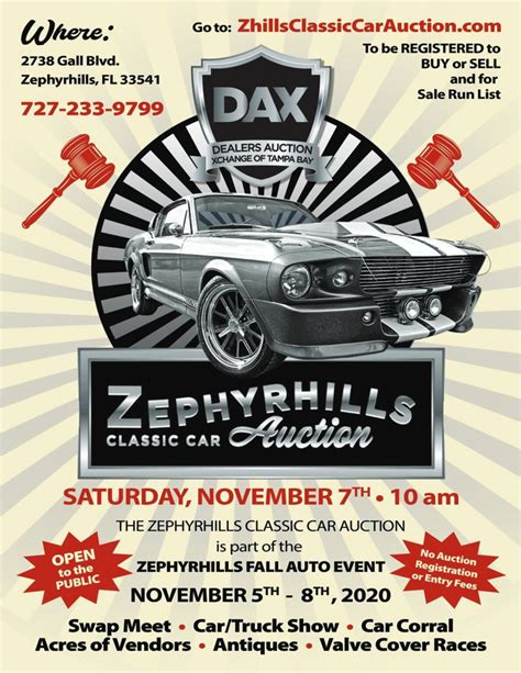 (florida law ) no test driving of vehicles on property. Zephyrhills Classic Car Auction - Events with Cars