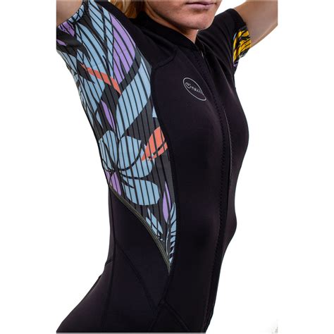 2021 Oneill Womens Bahia 21mm Front Zip Shorty Wetsuit 5293 Black
