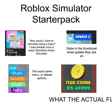 Roblox Simulator Starterpack Rstarterpacks Starter Packs Know