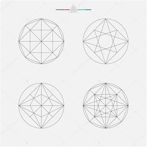 Set Of Geometric Elements Line Design Square Pattern Vector