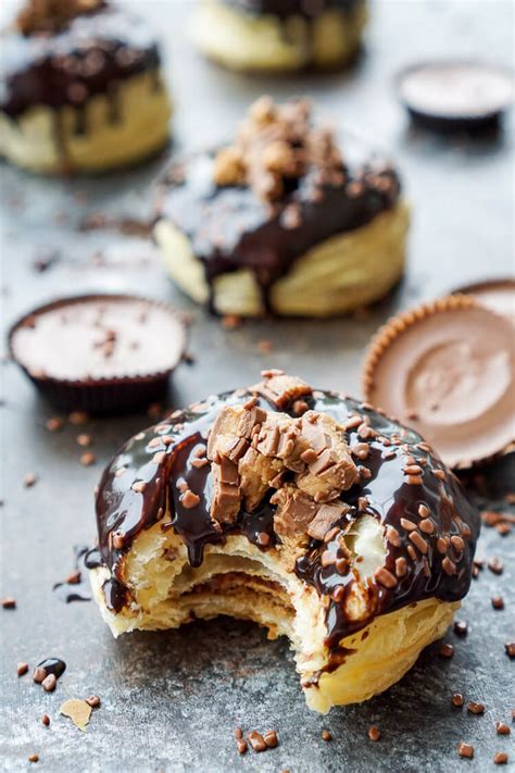 Reeses Stuffed Puff Pastry Donuts Sugar And Soul