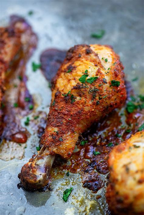 Baked Chicken Drumsticks With Crispy Skin And Juicy Chicken Recipe