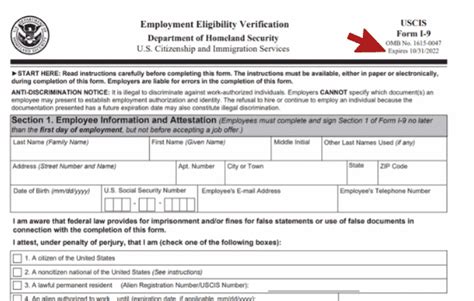 2023 Form I 9 Employment Eligibility Verification Printable Forms