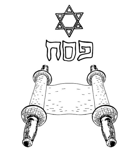 Premium Vector Torah Scroll With Star Of David Flat Doodle Scroll