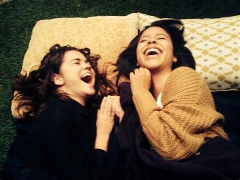 Maia Mitchell And Cierra Ramirez On The Set Of The Fosters The