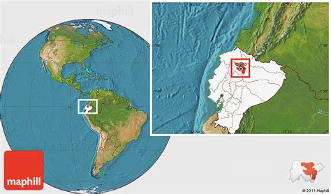 Satellite Location Map Of Quito Highlighted Country