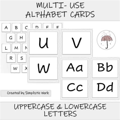 Multi Use Alphabet Card Set Uppercase And Lowercase Letters