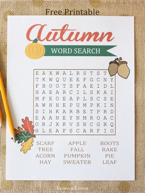 Free Printable Fall Word Searches For Adults