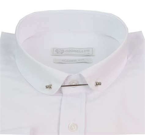 mens club collar shirt with bar poplin pin white black 1920s peaky blinders ebay
