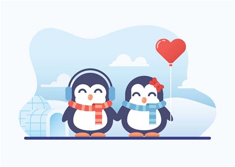 Cute Penguin Couple In Love Download Free Vectors Clipart Graphics And Vector Art