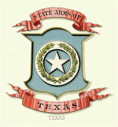Texas State Coat Of Arms Illustrated Painting By Celestial Images Pixels