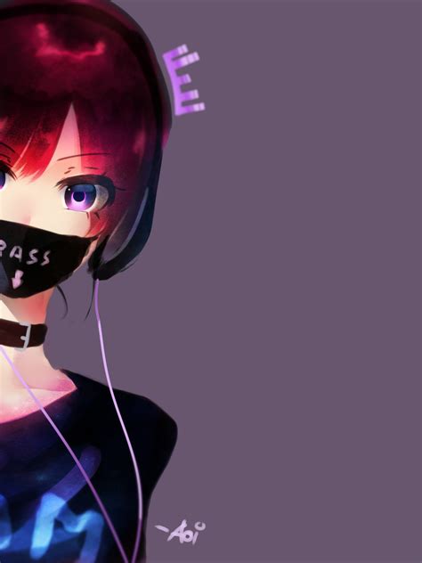 Anime Girl With Mask Wallpapers Wallpaper Cave