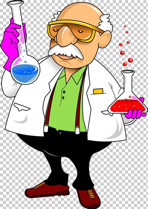 Científico Sosteniendo Químicos Ilustración Laboratorio Química