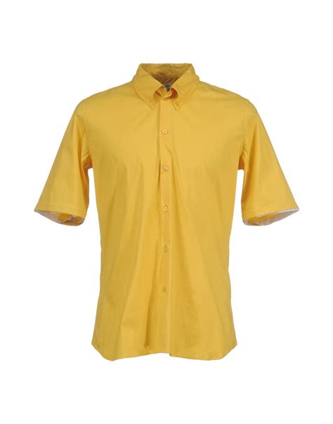 Jil Sander Short Sleeve Shirts In Yellow For Men Lyst