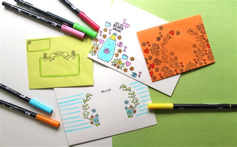 Diy Stationary Envelopes Using Stamps And Markers