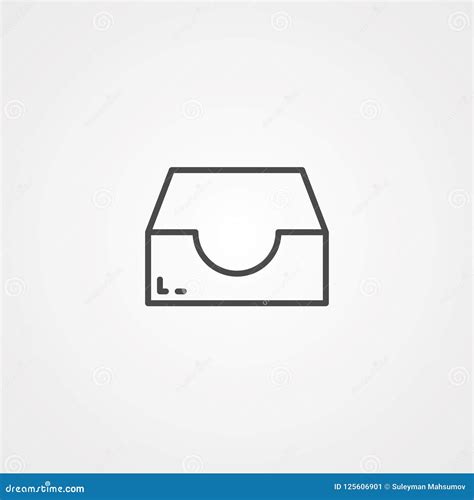 Inbox Vector Icon Sign Symbol Stock Vector Illustration Of