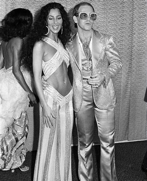 Elton John And Cher At The Grammys 1975 Music 70s Fashion Disco