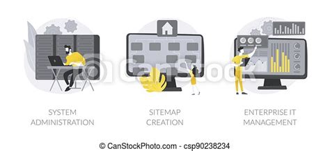 Computer Systems Abstract Concept Vector Illustrations Computer