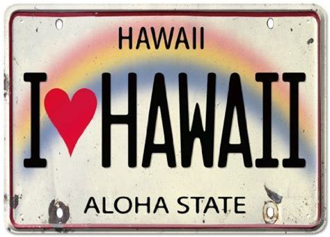 Hawaii I Love Hawaii Premium License Plate Vinyl Sticker Decal From