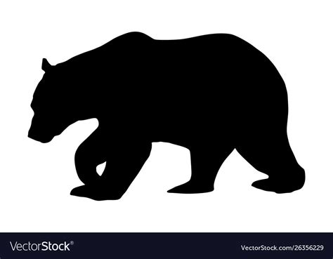 Bear Silhouette Grizzly Symbol Wildlife Royalty Free Vector