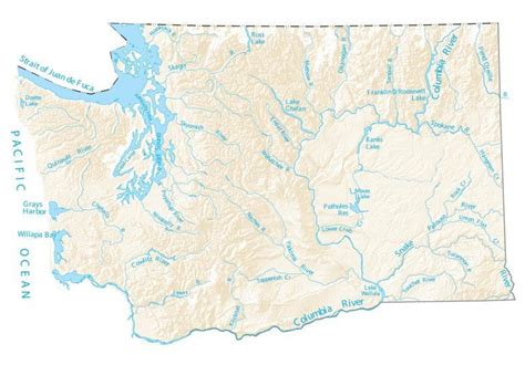 Washington State Map Places And Landmarks Gis Geography