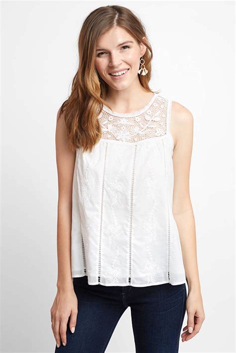 Joie High Neck Sleeveless Lace Blouse In White High Neck Sleeveless