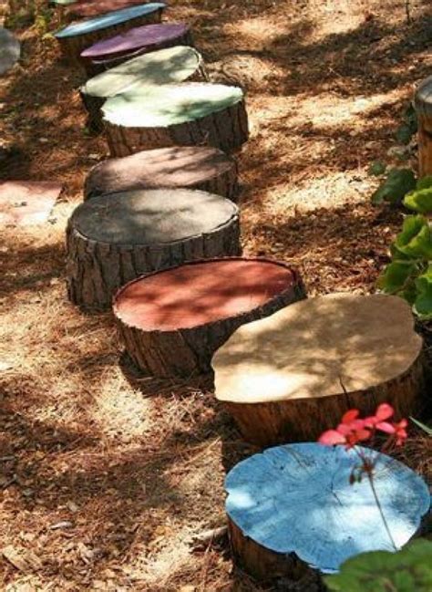 Find pavers & stepping stones at lowe's today. Tree stump stepping stones #outdoorwood | Outdoor decor ...