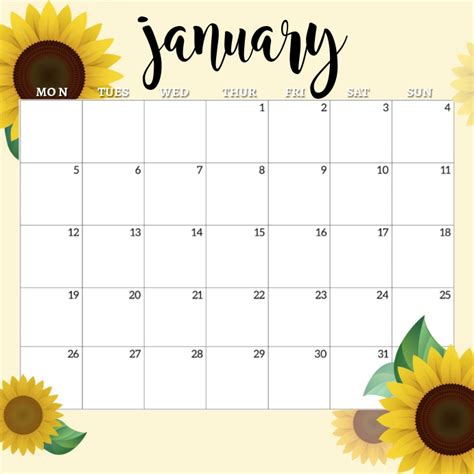 Copy Of January 2020 Calendar Postermywall