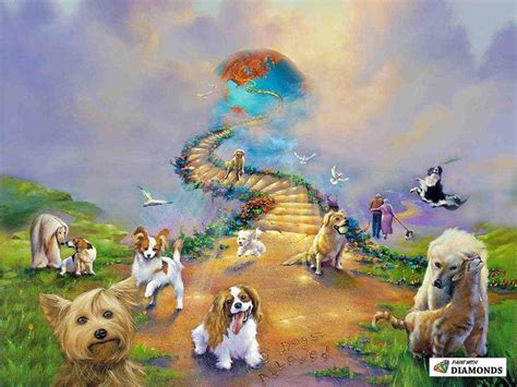 All Dogs Go To Heaven Soft Sky Diamond Painting Kit Full Drill In