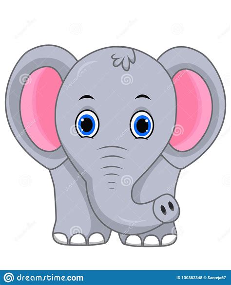 Cute Elephant Cartoon Stock Vector Illustration Of Forest