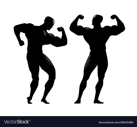 Bodybuilder Silhouette Gym Bodybuilding Sport Vector Image
