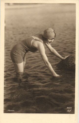 pc cpa risque femme nue dame dans la mer carte postale photo vintage vraie b2469 ebay