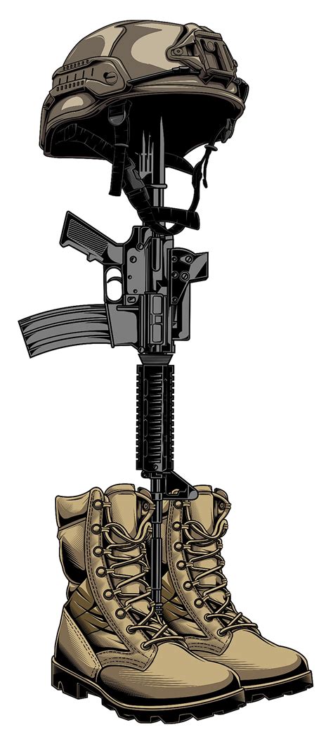 Fallen Soldier Sticker Boots Dog Tag Rifle Soldier Etsy