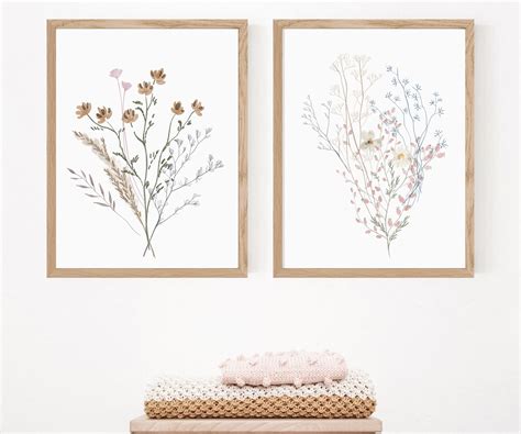 Set Of 3 Wildflower Prints Floral Instant Art Printable Etsy
