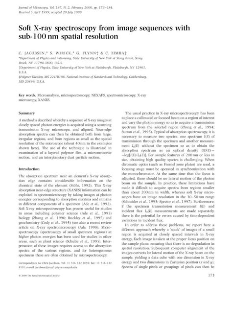 PDF Soft X Ray Spectroscopy From Image Sequences With Sub 100 Xrm