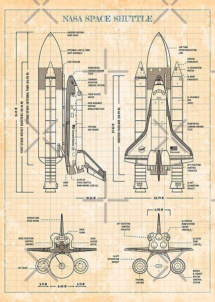 The Space Shuttle Is Shown In Blueprint