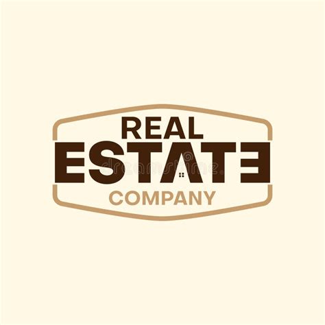 Simple Real Estate Typography Logo Design Stock Vector Illustration