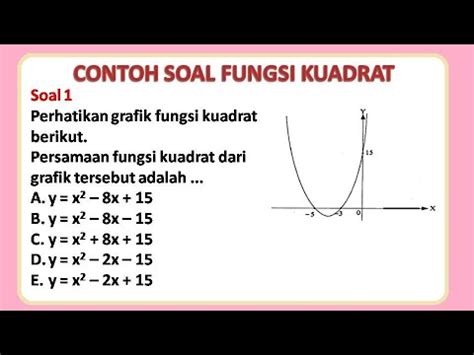 Contoh Soal Fungsi Kuadrat Dan Pembahasan Youtube