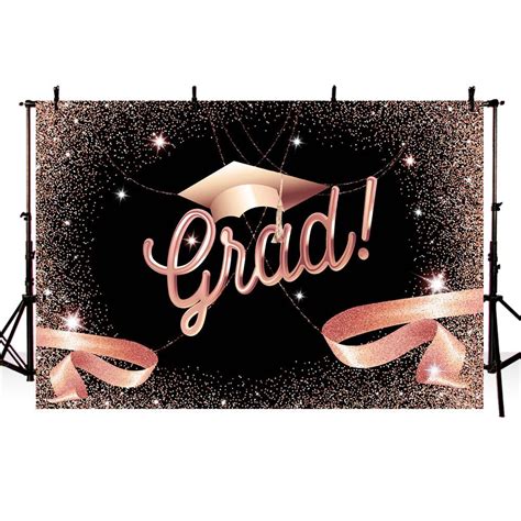 Congrats Grad Backdrop Rose Gold Graduation Prom Party Class Of 2021