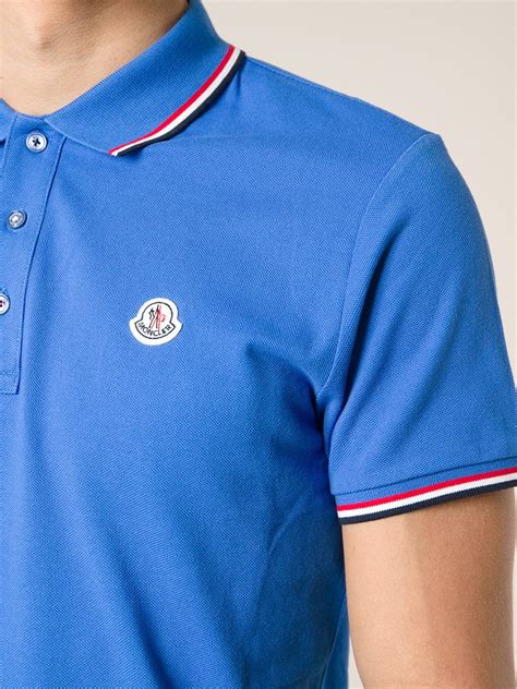 Moncler Slim Fit Polo Shirt In Blue For Men Lyst