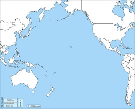 Océano Pacífico Mapa Gratuito Mapa Mudo Gratuito Mapa En Blanco