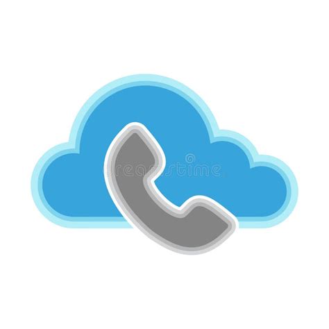 Cloud Computing Icon With A Telephone Symbol Stock Vector