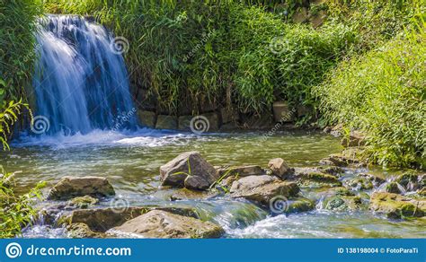 View Of A Small Waterfall Flowing Stock Photo Image Of Creek Brook
