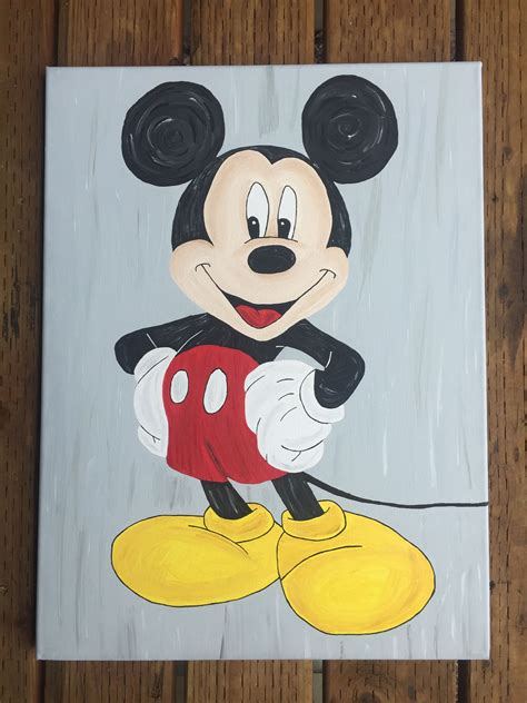 Diy Mickey Mouse Acrylic Painting Mini Canvas Art Mickey Mouse