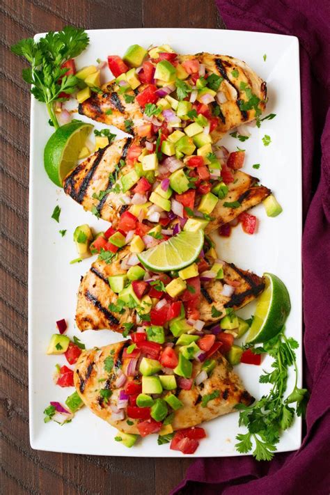 Lime, as all sours, stimulates secretion of bile, flushing the gall bladder and cleansing the liver. Cilantro-Lime Chicken with Avocado Salsa - Cooking Classy ...