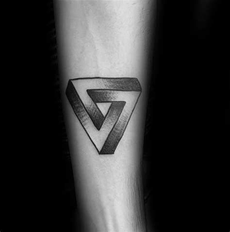 60 Penrose Triangle Tattoo Designs For Men Impossible Tribar Ideas