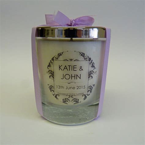 Personalised Wedding Favour Candle Small Heart Tin Candles By Simply