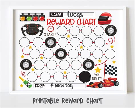 Race Car Reward Chart For Kids For Kids Simple Kids Reward Etsy Ireland
