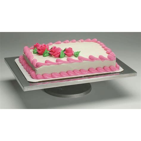 Ateco Rectangular Aluminum Rotating Cake Decorating Stand 16l X 12w