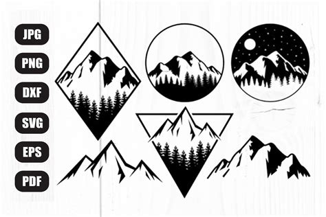 Mountain Svg Bundle Geometric Mountains Graphic By Litkedesigns
